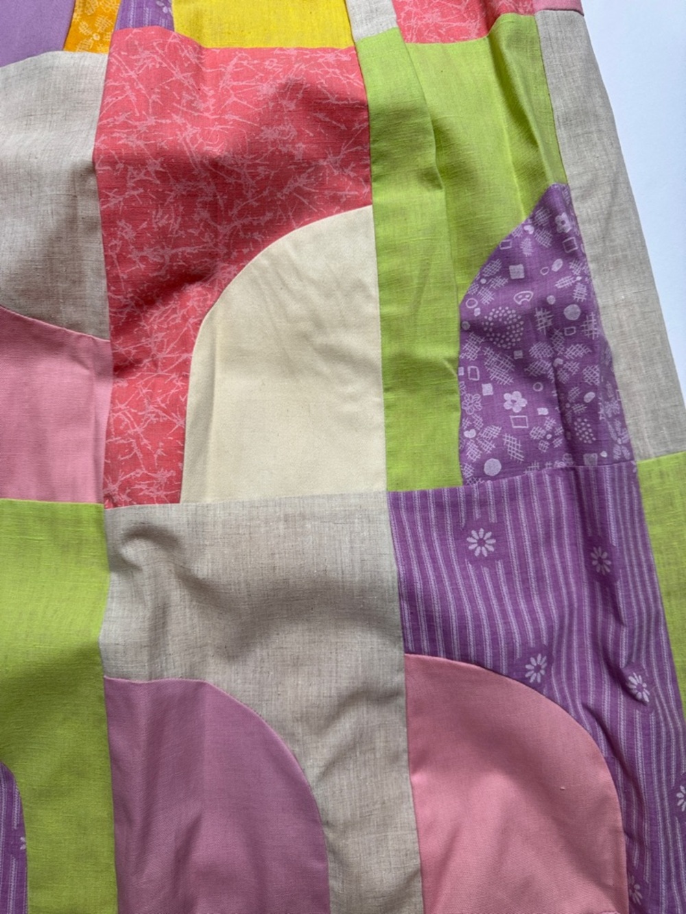 VINTAGE Saks Fifth Avenue Patchwork‎ Maxi Skirt Colorful Pastel Talon Zipper 12 - Picture 8 of 11